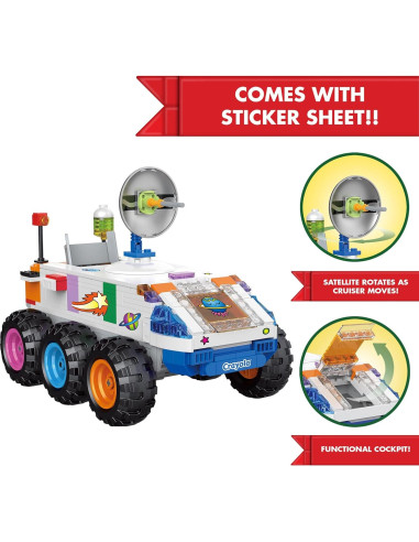 Automóvil Crayola Cruiser Lunar 507 Piezas con Satélite