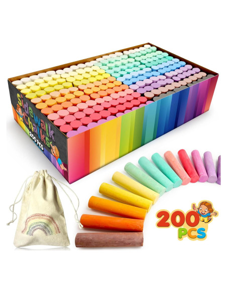 Juego de 200 Tizas de Acera Lavables PEQUEÑO PEZ Multicolor Juego de 200 Tizas de Acera Lavables PEQUEÑO PEZ Multicolor