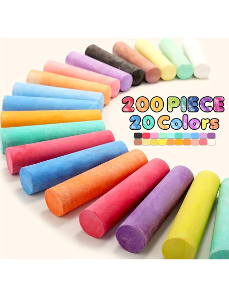 Juego de 200 Tizas de Acera Lavables PEQUEÑO PEZ Multicolor Juego de 200 Tizas de Acera Lavables PEQUEÑO PEZ Multicolor