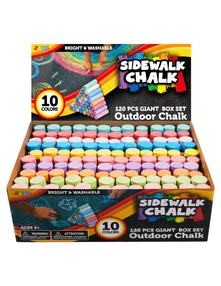 Tizas de Acera Jumbo JOYIN 120 Piezas Lavables para Niños Tizas de Acera Jumbo JOYIN 120 Piezas Lavables para Niños