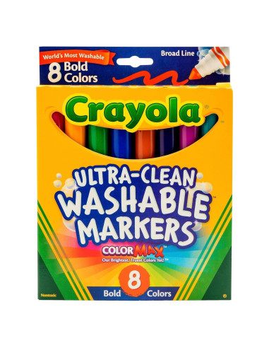 Marcadores Lavables Crayola 8 Colores Punta Ancha 110g