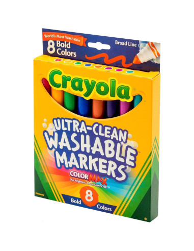 Marcadores Lavables Crayola 8 Colores Punta Ancha 110g