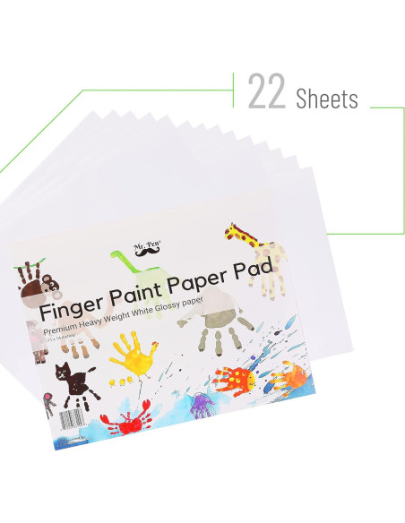 Papel para Pintura con Dedos Mr. Pen 22 Hojas 28x36 cm Papel para Pintura con Dedos Mr. Pen 22 Hojas 28x36 cm