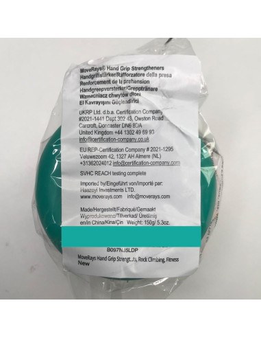 Fortalecedor de Agarre MoveRays - Silicona Verde, 30-50 lb