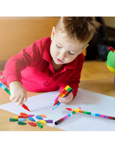 Crayones Apilables Hxezoc 20 Piezas Multicolor para Niños
