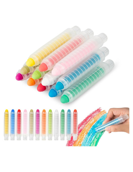 Tiza Sin Polvo LVYOALIN 12 Colores Lavables para Niños Tiza Sin Polvo LVYOALIN 12 Colores Lavables para Niños