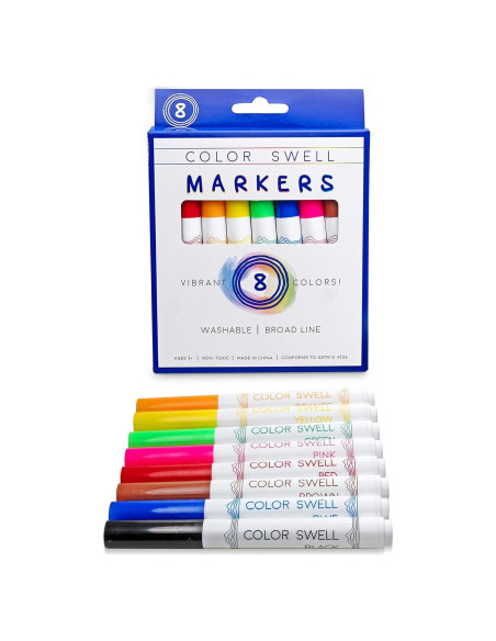 Marcadores Color Swell Paquete 8 Punta Ancha Lavables Marcadores Color Swell Paquete 8 Punta Ancha Lavables