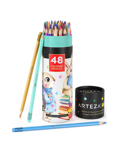 Set de 48 Lápices de Colores Borrables Arteza Kids Triangulares