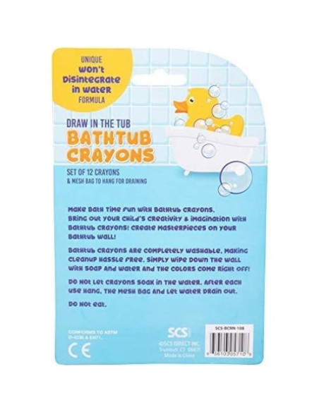 Set de Crayones de Baño SCS Direct - 12 Colores Lavables Set de Crayones de Baño SCS Direct - 12 Colores Lavables