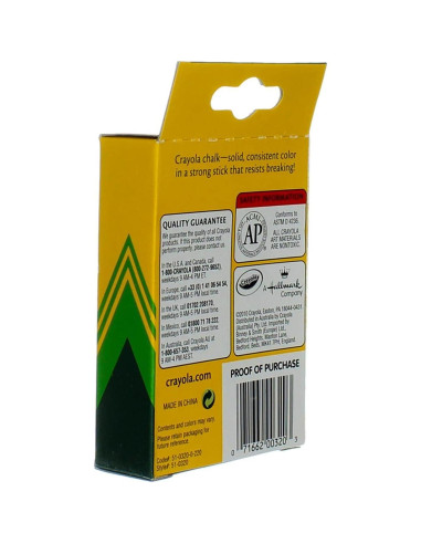 Tiza Blanca Crayola 12 Piezas para Niños 4 Años y Más