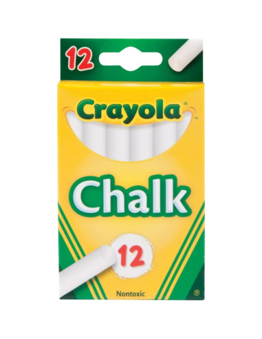 Tiza Blanca Crayola 12 Piezas para Niños 4 Años y Más