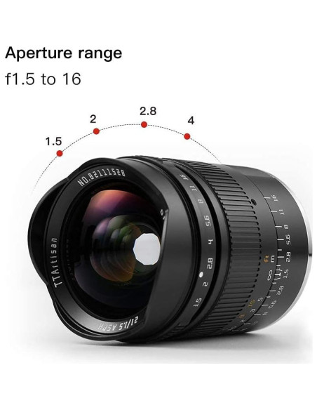 Lente TTArtisan 21mm F1.5 para Cámaras Sony E-Mount Negro Lente TTArtisan 21mm F1.5 para Cámaras Sony E-Mount Negro