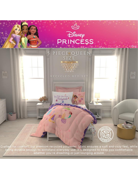 Juego de Cama Disney Princess Franco 5 Piezas Reina Reciclado Juego de Cama Disney Princess Franco 5 Piezas Reina Reciclado
