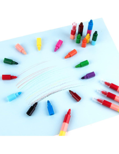 Crayones Apilables WXJ13 18 Piezas 12 Colores para Niños