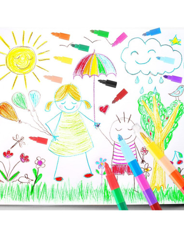 Crayones Apilables WXJ13 18 Piezas 12 Colores para Niños