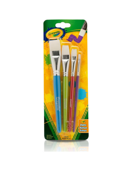 Juego de Pinceles Planos Crayola 4 Unidades Colores Variados Juego de Pinceles Planos Crayola 4 Unidades Colores Variados