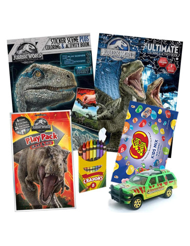 Juego de Libros y Juguetes Jurassic World 7 Piezas