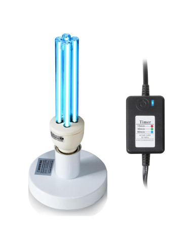 Lámpara UV portátil 25W con ozono y temporizador 3 velocidades