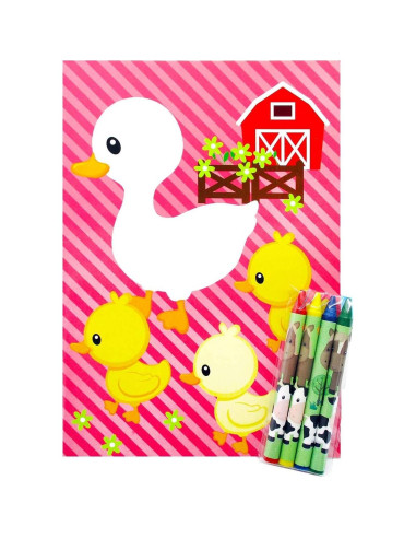 Libros para Colorear Tiny Mills 12 Libros y 48 Crayones