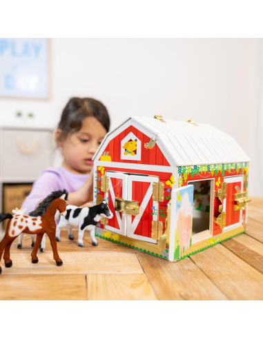 Juguete de Establo Melissa & Doug con Pestillos y Animales