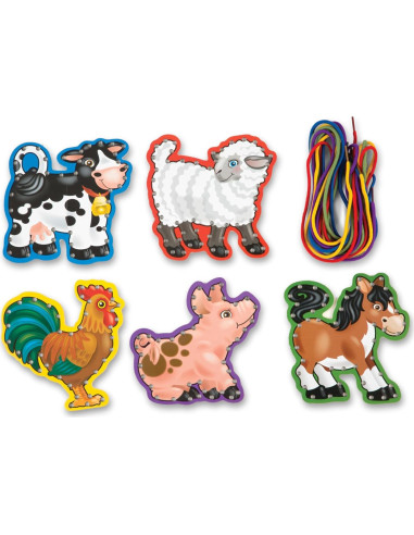Conjunto de Enhebrar Granja Melissa & Doug - 5 Paneles de Madera
