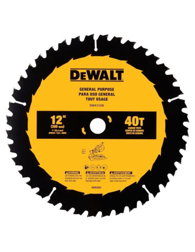 Hoja de sierra circular DEWALT 30.5 cm 40T DWA11240