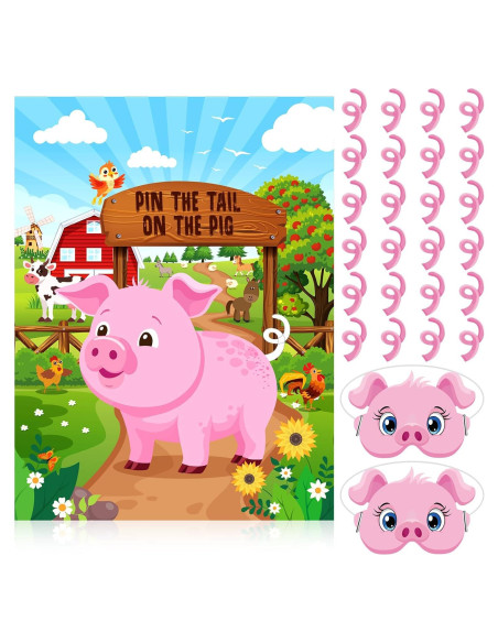 Juego de Fiesta de Animales de Granja Faccito - Poner la Cola Juego de Fiesta de Animales de Granja Faccito - Poner la Cola