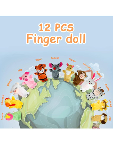 Títeres de dedo Sealive 12 PCS para niños 1-3 años