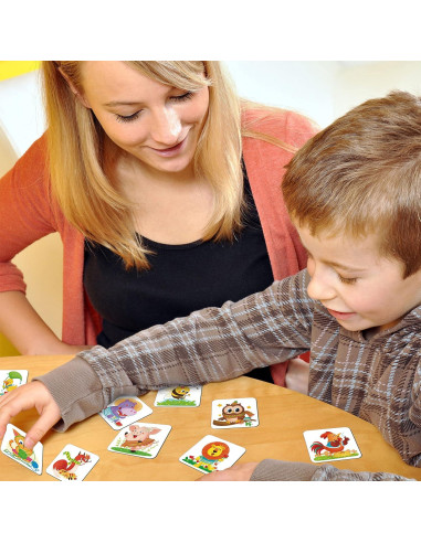 Juego de Memoria Hebayy 72 Tarjetas Animales Educativas