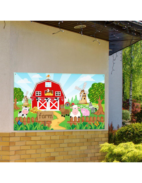 Banner de Fondo de Animales de Granja Blulu 185x110 cm Banner de Fondo de Animales de Granja Blulu 185x110 cm
