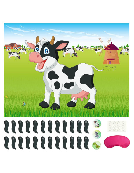 Juego de Pin the Tail on The Cow Morcheiong 48 colas fiesta Juego de Pin the Tail on The Cow Morcheiong 48 colas fiesta