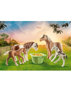 Ponis Islandeses PLAYMOBIL Set con 2 Potros y Cesta de Heno 2