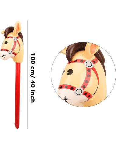 Paquete de 14 caballos inflables Haconba 100 cm para fiestas