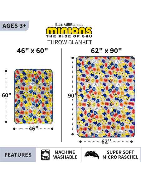 Manta Franco Minions 116x152 cm Suave y Ligera Manta Franco Minions 116x152 cm Suave y Ligera