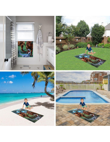 Toalla de Playa Franco Kids Jurassic World 147x71 cm Suave