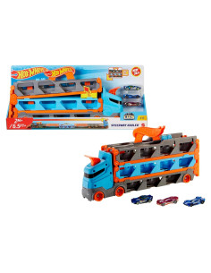 Transportador Speedway Hot Wheels con 3 coches y pista 1,8 m