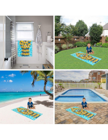 Toalla de Playa Franco Kids 100% Algodón Minions 147x71 cm