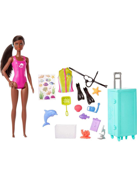 Juego de Barbie Biologa Marina con Laboratorio Móvil y Accesorios Juego de Barbie Biologa Marina con Laboratorio Móvil y Accesorios