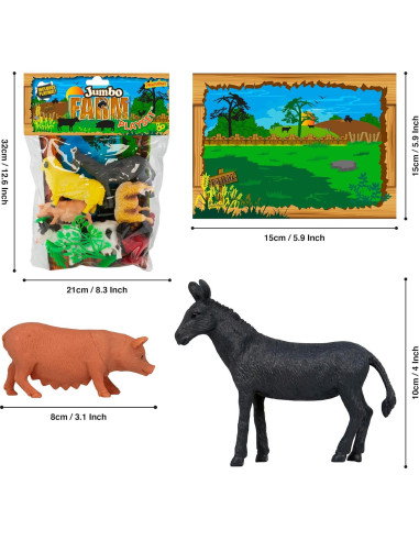 Set de Juguetes de Granja Deluxebase 10 Piezas Animales