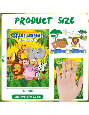 Fulmoon 72 Libros para Colorear Animales + 72 Crayones