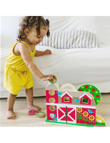 Melissa & Doug GO Tots Granja de Madera - 4 Discos Doble Cara