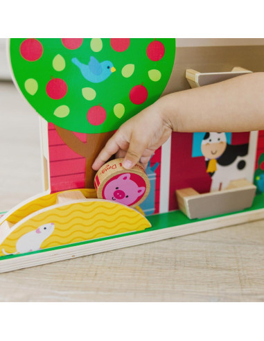 Melissa & Doug GO Tots Granja de Madera - 4 Discos Doble Cara