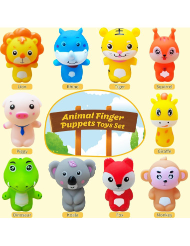 20 Títeres de Dedo de Animales Calspy para Niños 3-5 Años