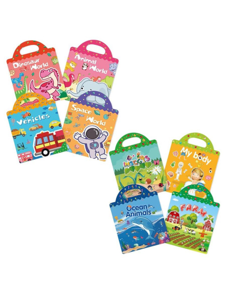 Libros de Pegatinas Reutilizables ROATEE 8 Temas Diversos Libros de Pegatinas Reutilizables ROATEE 8 Temas Diversos