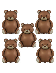 Globos de Oso Marrón Finypa 5pcs 90 cm Decoración Fiesta