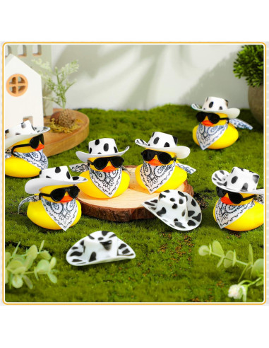 Set 36 Patitos de Goma Sosation Vaquero con Accesorios