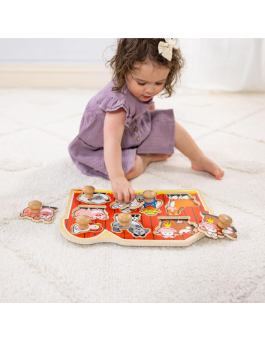 Rompecabezas de Madera Jumbo Melissa & Doug 2-Pack Granja y Formas