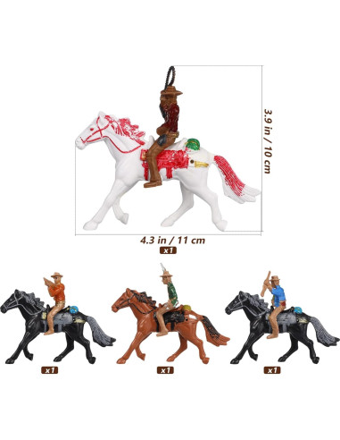 Figuritas de Caballo con Jinete Toddmomy 4 Pcs Juguetes