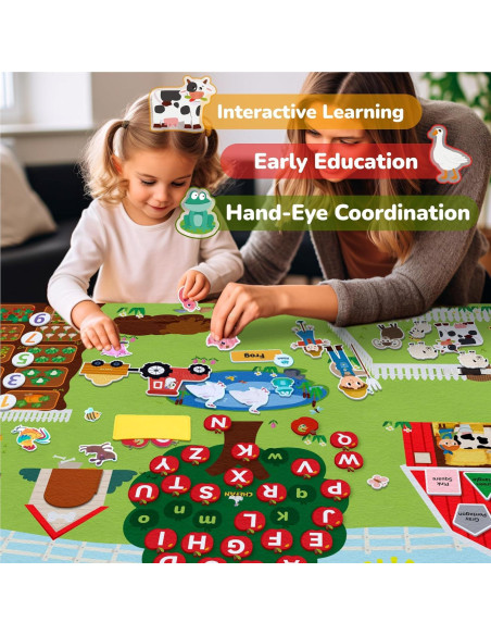 Juego de Tablero de Fieltro CHEFAN Granja 81x69 cm 99 Piezas Juego de Tablero de Fieltro CHEFAN Granja 81x69 cm 99 Piezas