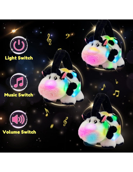 Bolso de Mano Musical Hopearl Vaca de Peluche Iluminada 28 cm Bolso de Mano Musical Hopearl Vaca de Peluche Iluminada 28 cm